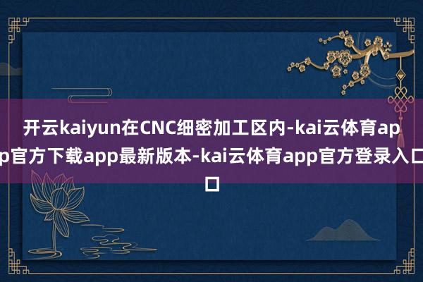 开云kaiyun在CNC细密加工区内-kai云体育app官方下载app最新版本-kai云体育app官方登录入口