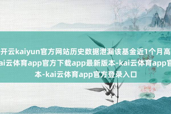 开云kaiyun官方网站历史数据泄漏该基金近1个月高潮0.26%-kai云体育app官方下载app最新版本-kai云体育app官方登录入口