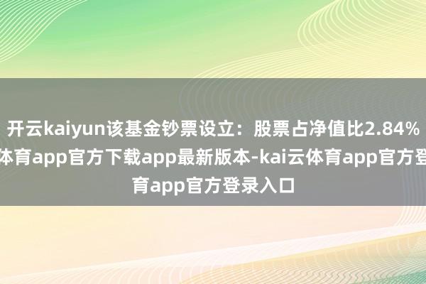 开云kaiyun该基金钞票设立：股票占净值比2.84%-kai云体育app官方下载app最新版本-kai云体育app官方登录入口