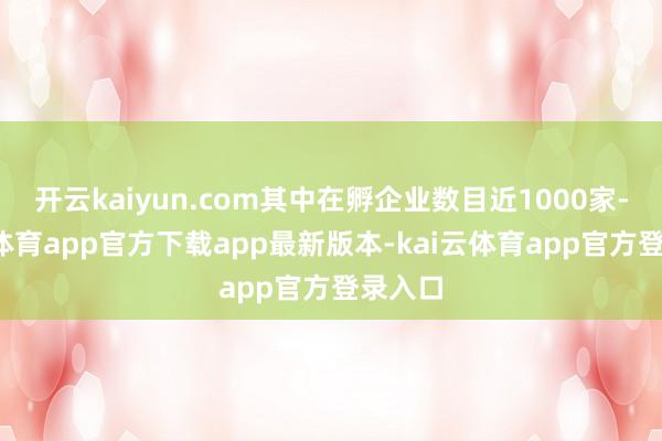 开云kaiyun.com其中在孵企业数目近1000家-kai云体育app官方下载app最新版本-kai云体育app官方登录入口