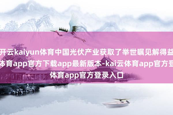 开云kaiyun体育中国光伏产业获取了举世瞩见解得益-kai云体育app官方下载app最新版本-kai云体育app官方登录入口